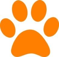 clipart of orange Paw Print
