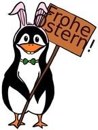 cartoon character holding a sign as a picture for clipart