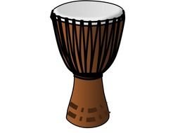 Clear African Drum Cartoon Drums