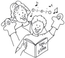 Mom and son are showing a musical performance