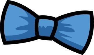 blue bow tie on a black background as a picture for clipart