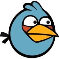 cartoon round blue bird