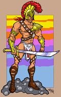 gladiator as colorful graphic image