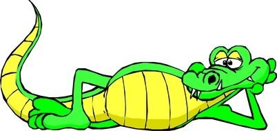 relaxing cartoon alligator