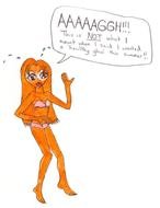 orange girl drawing