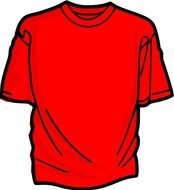drawing of a red t-shirt on a white background
