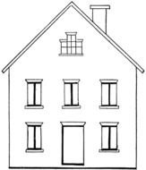 Simple Victorian House, black outline