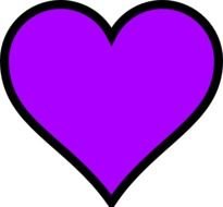 Purple heart on a white background