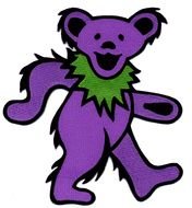 cheerful purple bear as a picture for clipart