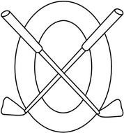 Crossed Golf Clubs With Ball Panda Free