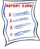 drawn report card on a white sheet