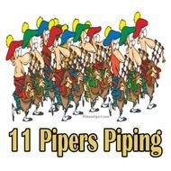 Eleven Pipers Piping 11th Day Of Christmas Zazzle