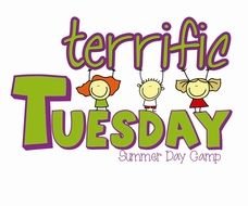 Terrific Tuesday, banner of day camp for kids