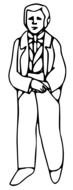 man in vintage clothe, simple drawing
