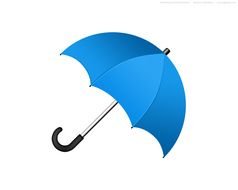 blue rain umbrella on a white background