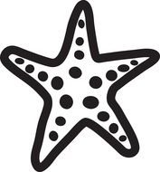 black and white starfish