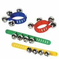 hand bracelets in different colors with bells