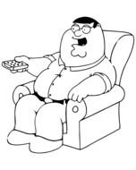 big man in a chair as a graphic image