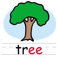 tree clipart with word