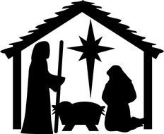 Details About Nativity Christmas drawing