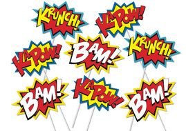 Colorful Superhero Words clipart