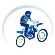 Clip Art Blue Dirt Bike With Rider