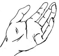 painted left palm