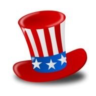 painted fans' cap with a flag amerinskim