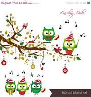 70 Off Sale Caroling Owls Set Png &amp; Jpeg Images