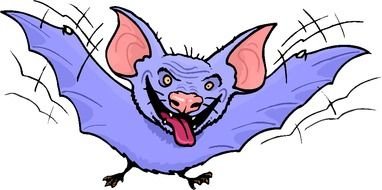 drawing of a blue bat