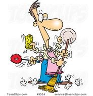 Cartoon Guy Spring Cleaning 9554 By Ron Leishman