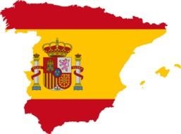 Spanish flag on the Spain map