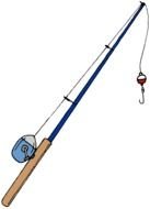 fishing rod with hook on a white background