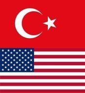 Flag Of Us And Turkey drawing