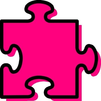 Pink Jigsaw Piece At Clkercom Vector Online clipart