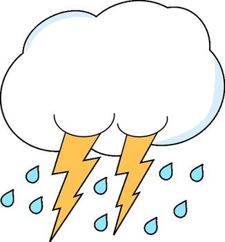 Lightning And Rain Cloud Image Fluffy White With