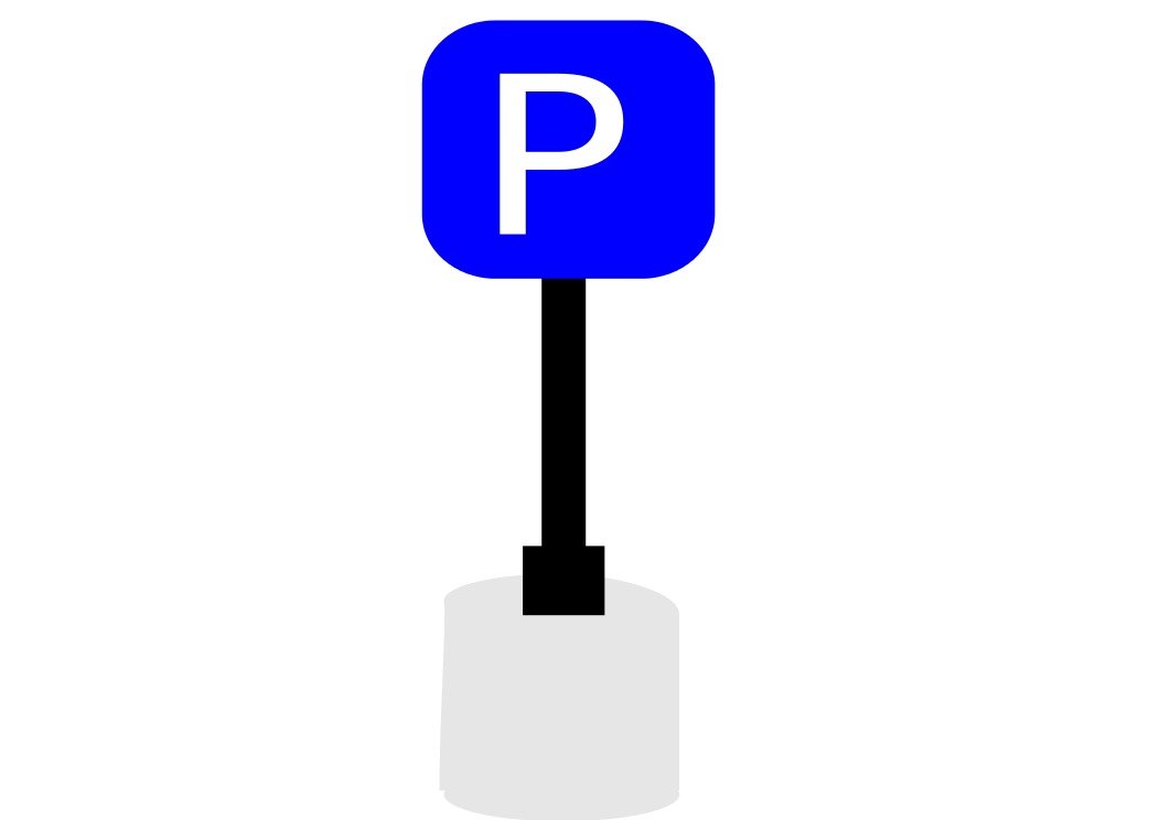 painted blue parking sign
