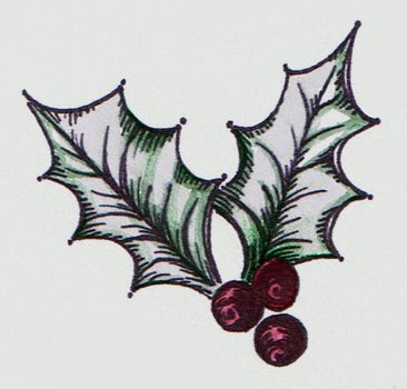 Free Christmas Graphic Vintage With Holly Berries