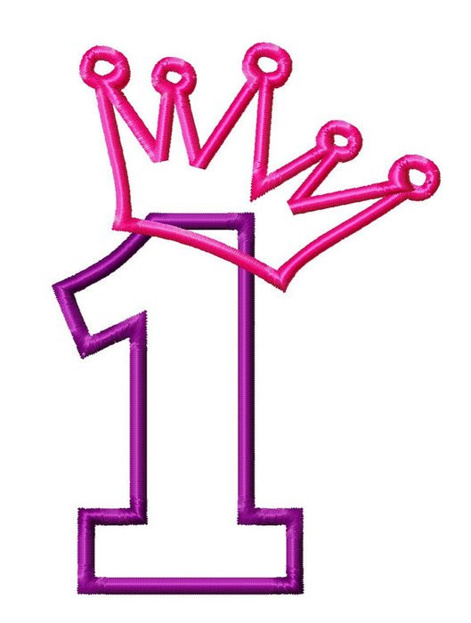Princess Crown Birthday Numbers Applique Machine By Lillipadgifts N2