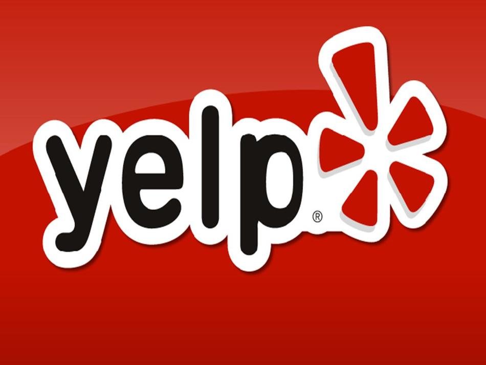 red and black clipart of the yelp symbol