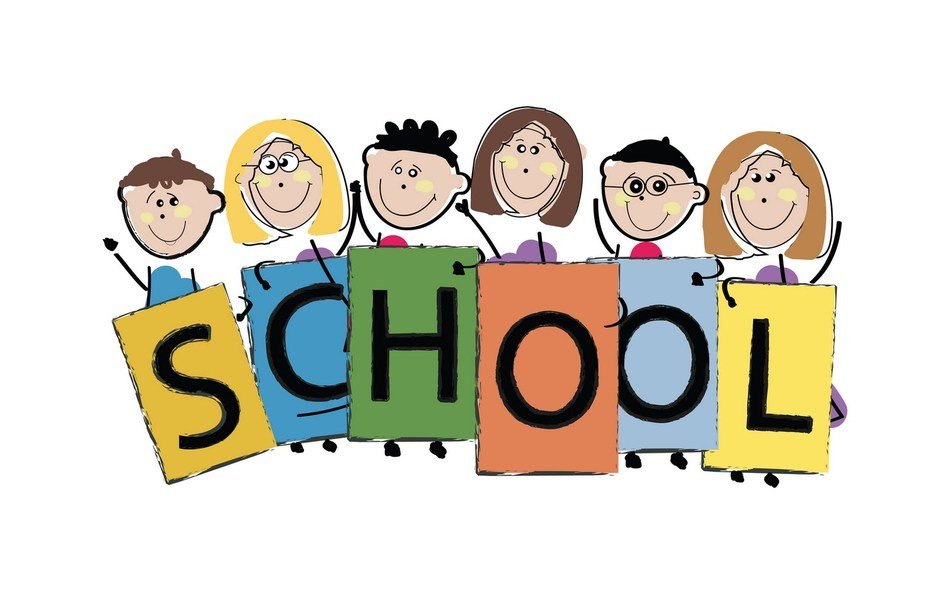 children at school as a picture for clipart