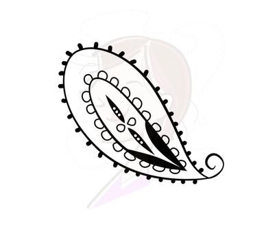 Digital Paisley Doodle Illustration Swirls Vintage