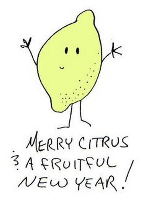lemon on the Christmas card