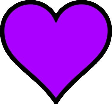 Purple heart on a white background