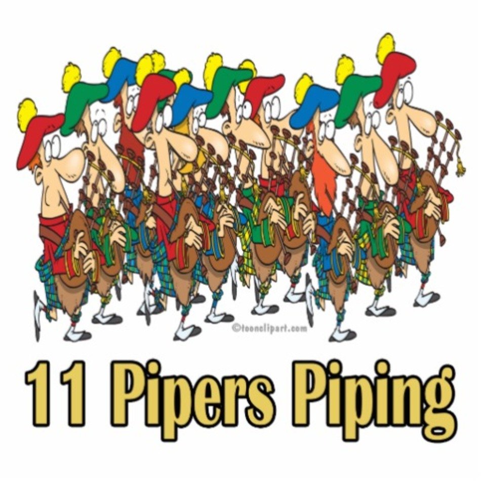 Eleven Pipers Piping 11th Day Of Christmas Zazzle