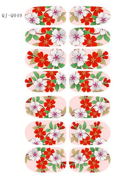 stickers with flowers for manicure