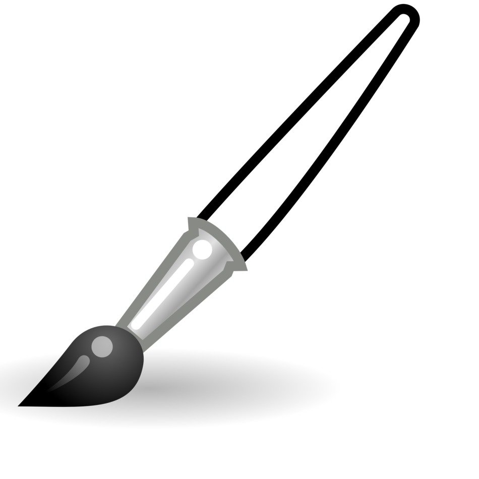 black and white brush on a white background