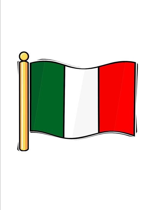 Italy flag on a white background