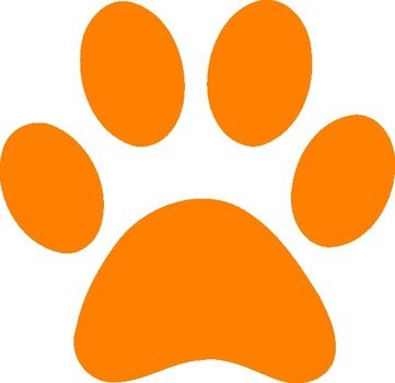 Orange Paw Print No Back Vector Online