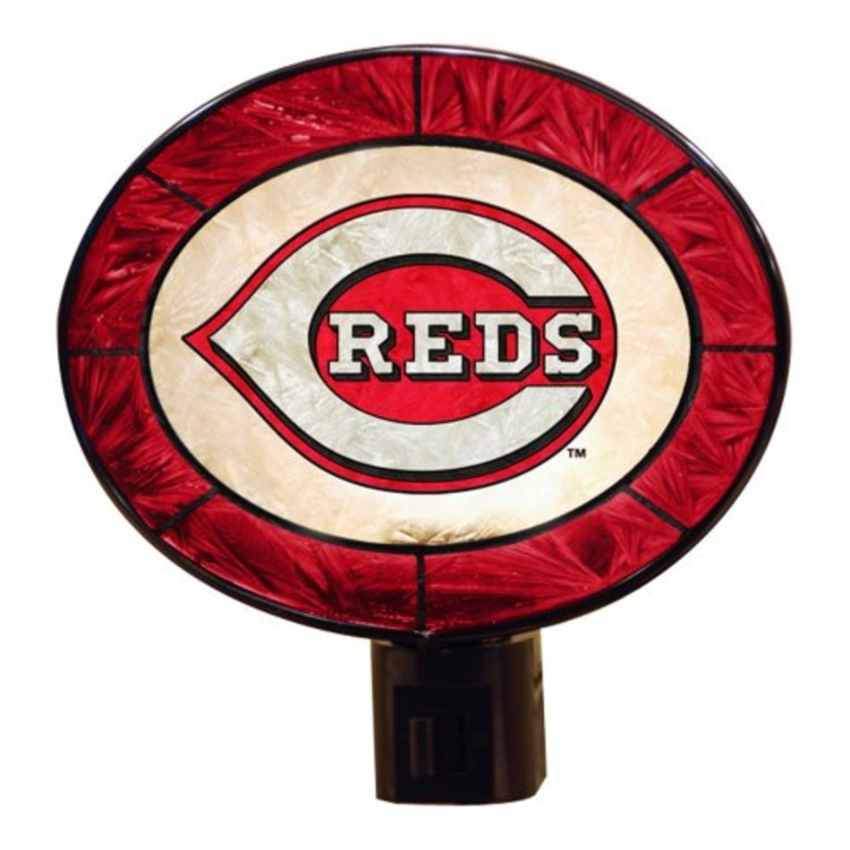 Cincinnati Reds Art Glass Nightlight Kitchen At Home